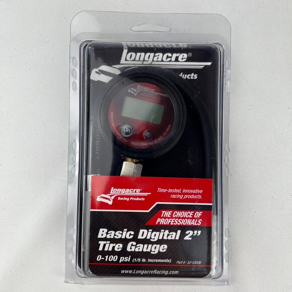 Longacre Basic Digital 2 in Tire Pressure Gauge 52-53036 0-100 psi Red - Picture 2 of 10